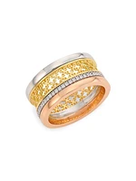 Muse Tri-Tone 18K Gold & Diamond Ring