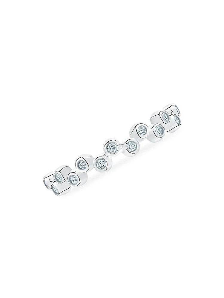 Iconic 18K White Gold & Diamond Splash Stackable Ring