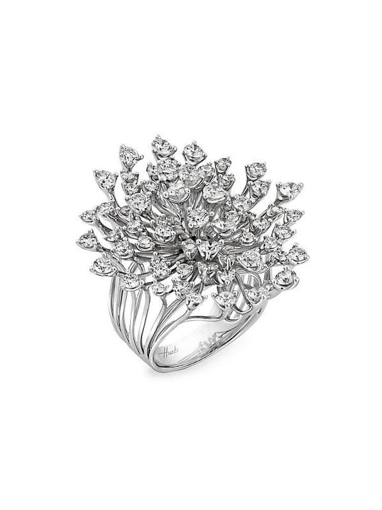 Luminus 18K White Gold & Diamond Statement Ring