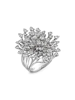 Luminus 18K White Gold & Diamond Statement Ring