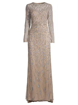 Sequin Column Gown