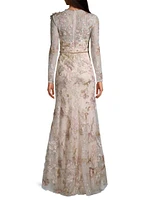 Floral Lace Embellished Gown