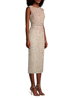 Sequin Embroidered Sheath Dress