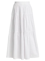 Sea Tiered Midi-Skirt