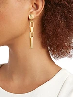 18K Goldplated Rectangular-Link Drop Earrings