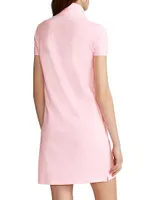 Cotton Mesh Short-Sleeve Polo Dress