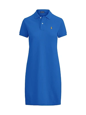Cotton Mesh Short-Sleeve Polo Dress