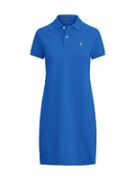 Cotton Mesh Short-Sleeve Polo Dress