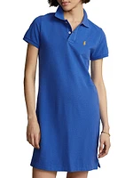 Cotton Mesh Short-Sleeve Polo Dress