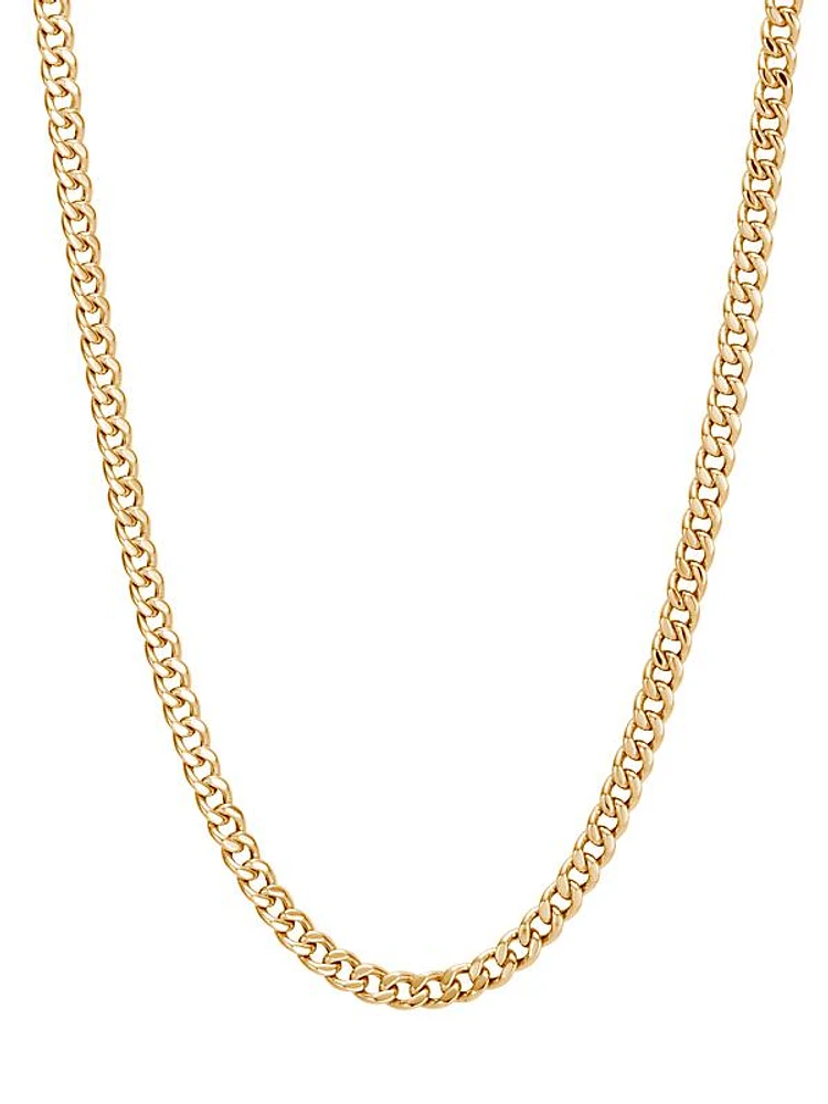 Classic Chain 18K Yellow Gold Curb Link Necklace