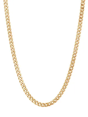 Classic Chain 18K Yellow Gold Curb Link Necklace