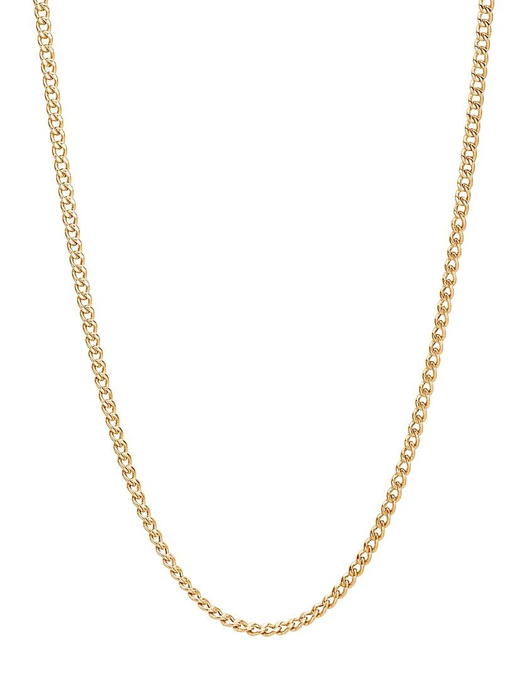 Classic Chain 18K Yellow Gold Curb Link Necklace