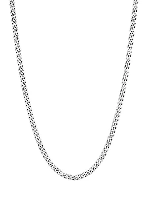 Classic Chain Sterling Silver Curb Link Necklace