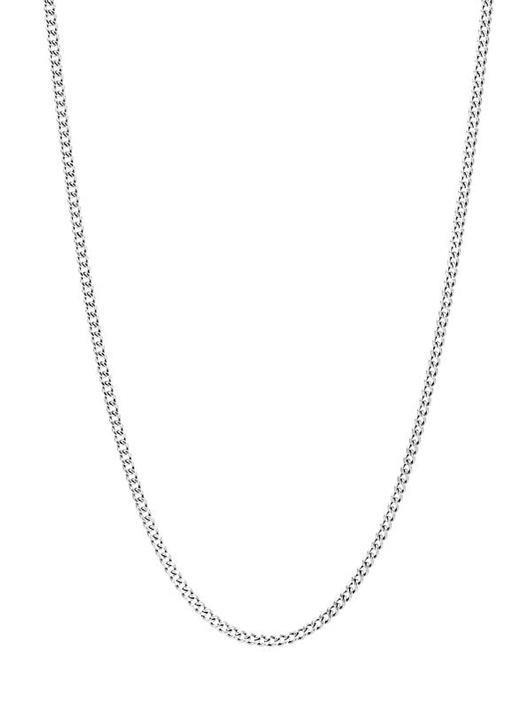 Classic Chain Sterling Silver Curb Link Necklace