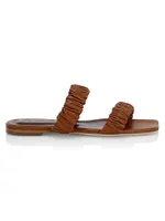 Maya Ruched Leather Slides