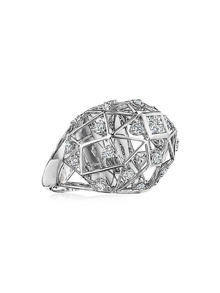 Estelar 18K White Gold & 0.9 TCW Diamond Dome Ring