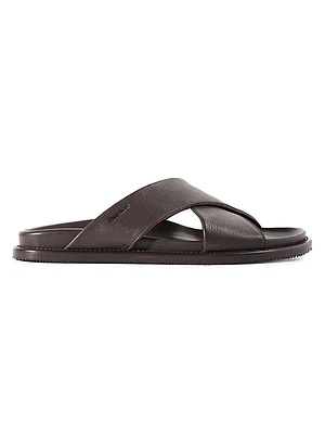 Punta Leather Cross-Strap Sandals