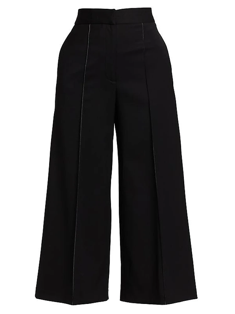 Stretch-Wool Suiting Culottes