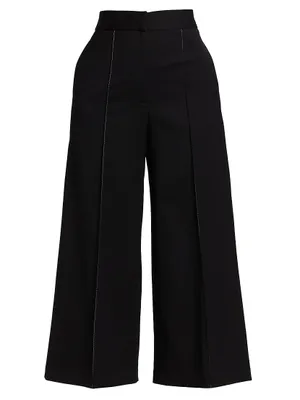 Stretch-Wool Suiting Culottes