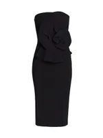 Hebe Strapless Ruffle Sheath Dress