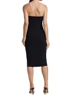 Hebe Strapless Ruffle Sheath Dress