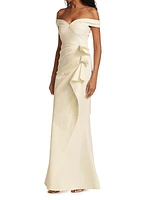 Radoslava Off-The-Shoulder Wrap Gown