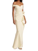 Radoslava Off-The-Shoulder Wrap Gown