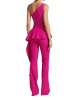 Kincso One-Shoulder Peplum Jumpsuit