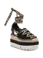 Gaia Logo Canvas Platform Espadrilles