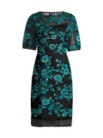 Novelty Embroidered Illusion Dress