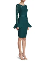 Lace Bell-Sleeve Sheath Dress