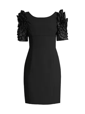 Ruffle-Sleeve Bodycon Dress