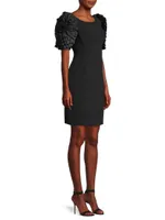 Ruffle-Sleeve Bodycon Dress