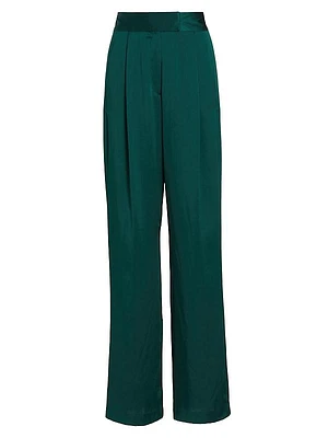 Wide-Leg Silk Trousers