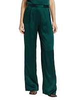 Wide-Leg Silk Trousers