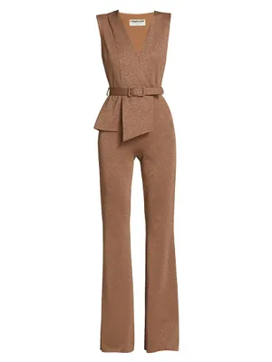 Kerolyn Belted Lurex Jumpsuit