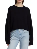 Bruzzi Crewneck Wool & Cashmere Cropped Sweater