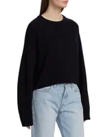 Bruzzi Crewneck Wool & Cashmere Cropped Sweater