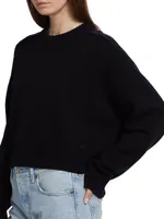 Bruzzi Crewneck Wool & Cashmere Cropped Sweater