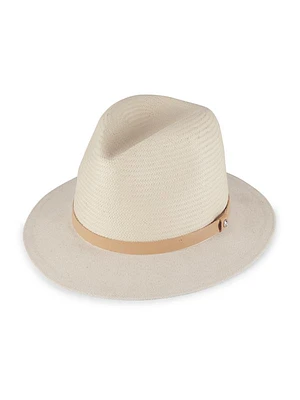 Floppy Brim Straw & Canvas Fedora