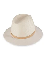 Floppy Brim Straw & Canvas Fedora