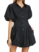 Cleo Pleated Poplin Balloon Minidress