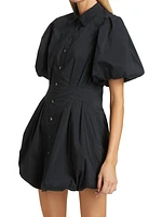 Cleo Pleated Poplin Balloon Minidress