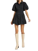 Cleo Pleated Poplin Balloon Minidress