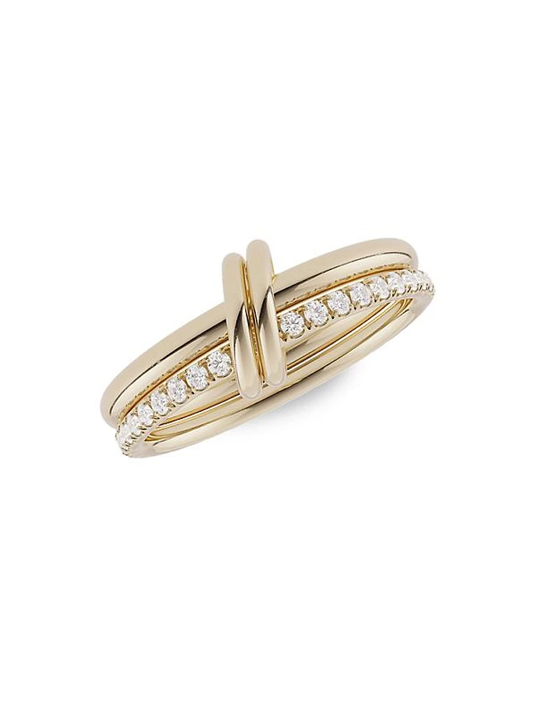 Ceres Deux 18K Yellow Gold & Diamond 2-Link Ring