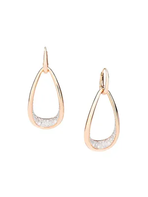 Fantina 18K Rose Gold & Diamond Ellipse Double-Drop Earrings