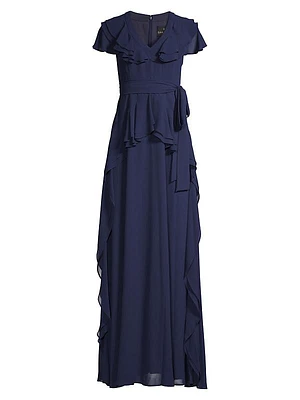 Ruffle Trim Maxi Dress