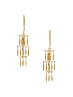 Grass Multi Dewdrops 18K Yellow Gold Drop Earrings