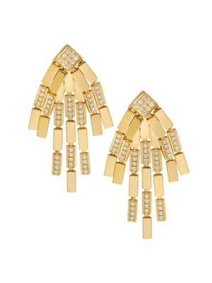 Cascade 18K Yellow Gold & Diamond Rapids Cluster Earrings