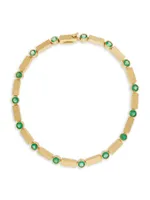 Cascade 18K Yellow Gold & Emerald Stepping Stones Stream Bracelet